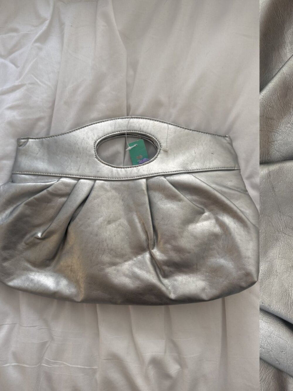 NWT Vintage Y2K Silver Metallic Handbag Clutch